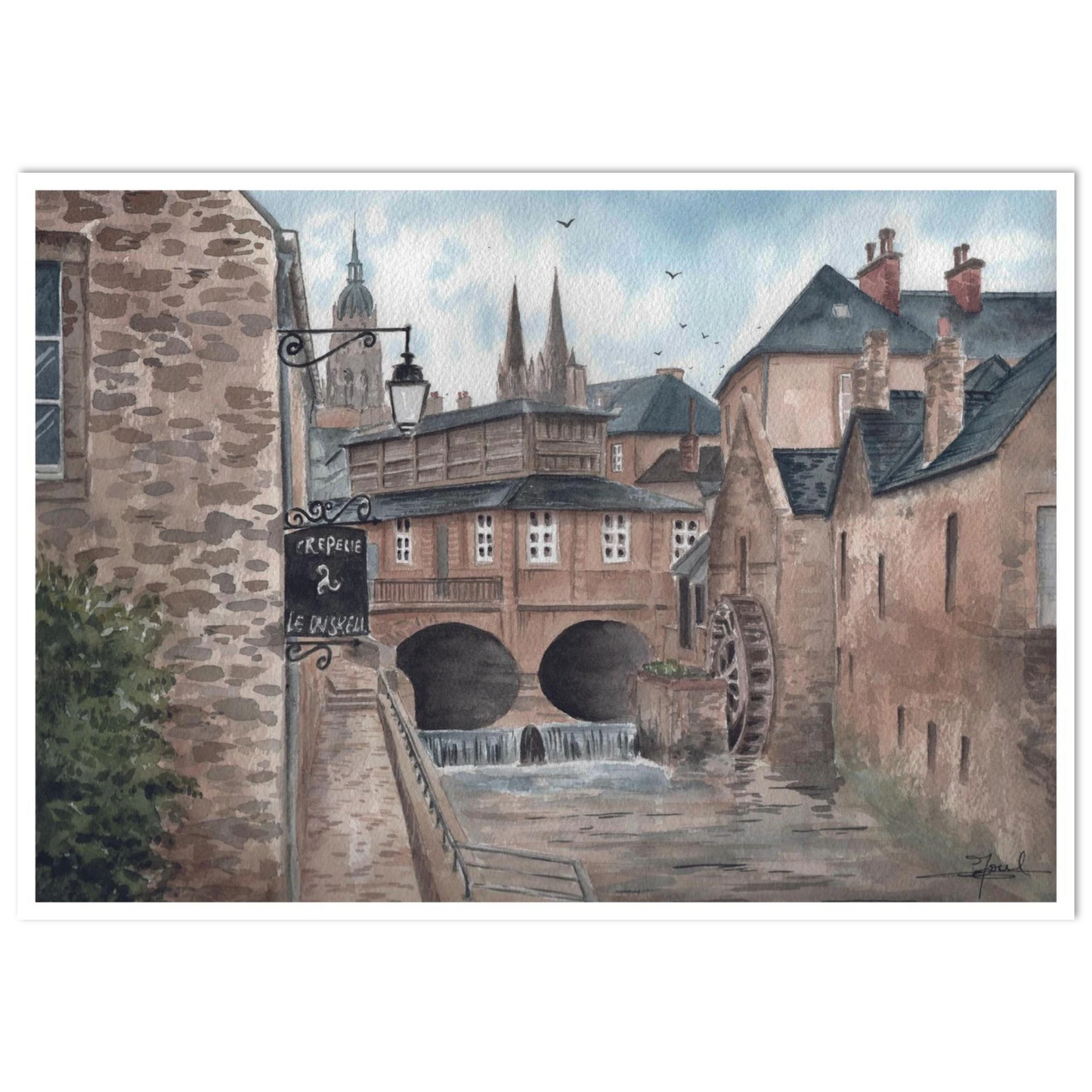 Reproduction d'une aquarelle de Bayeux
