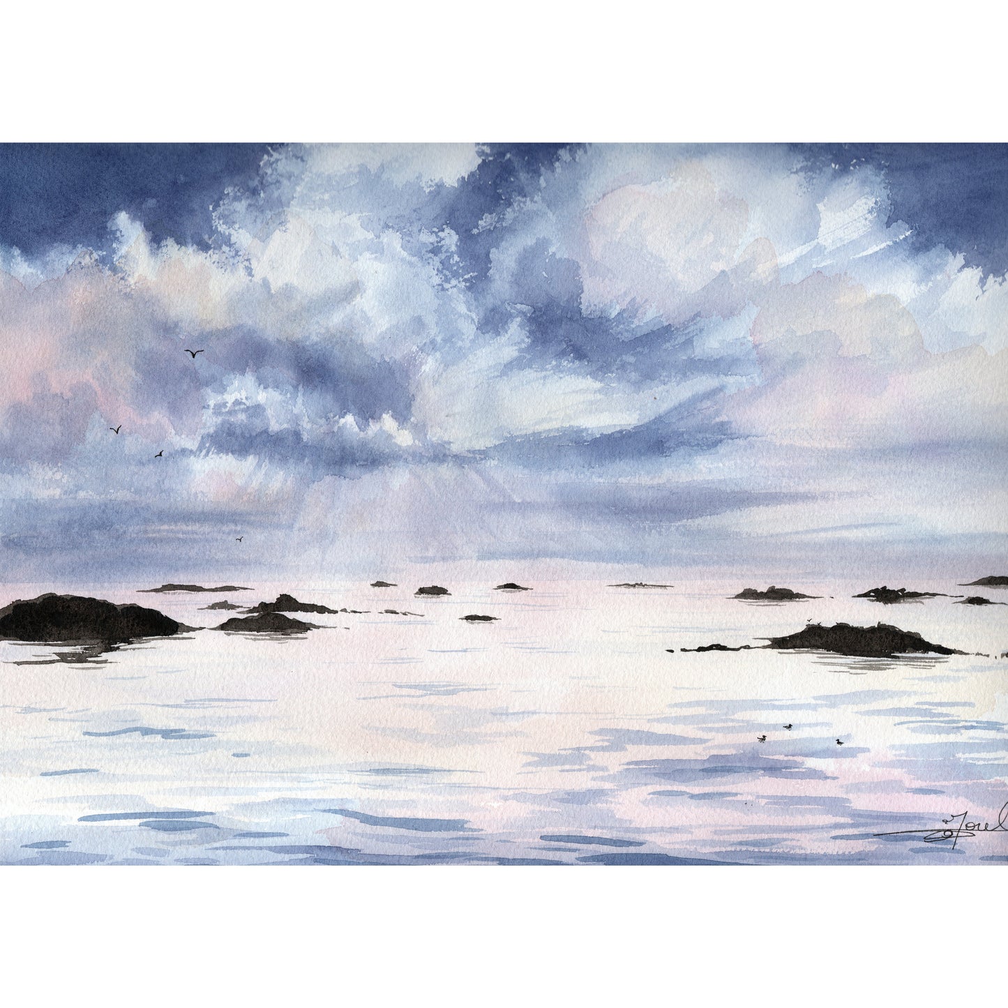 Du violet et du rose sur l'eau