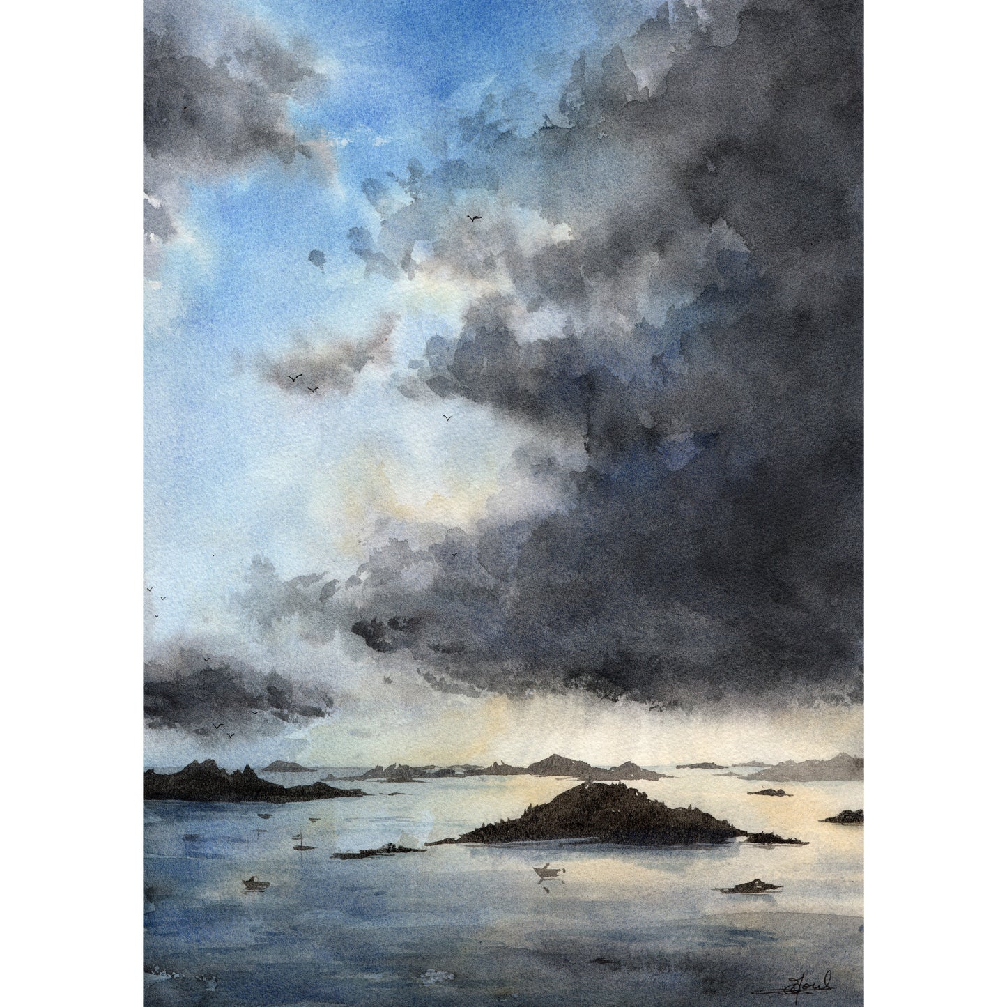 Sous les nuages lourds, la lumière