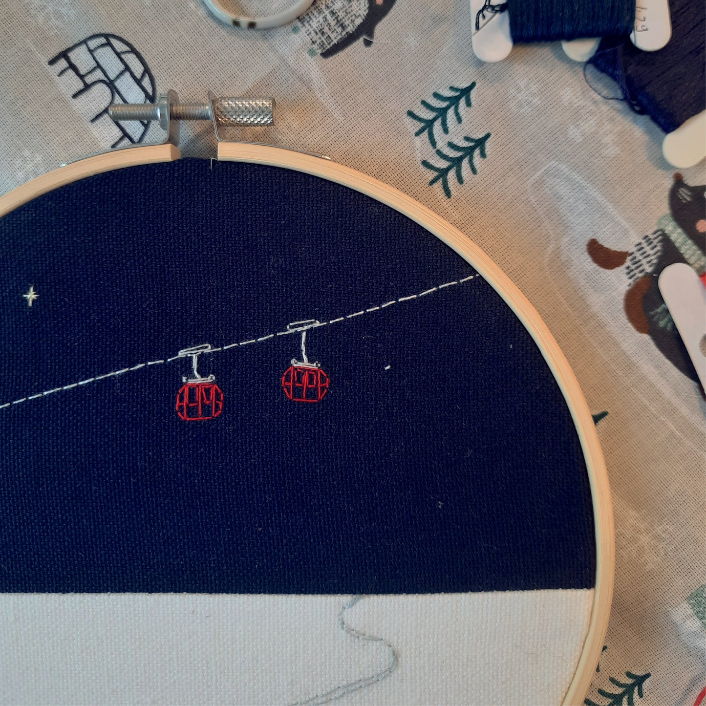 Large embroidery "Gondolas"