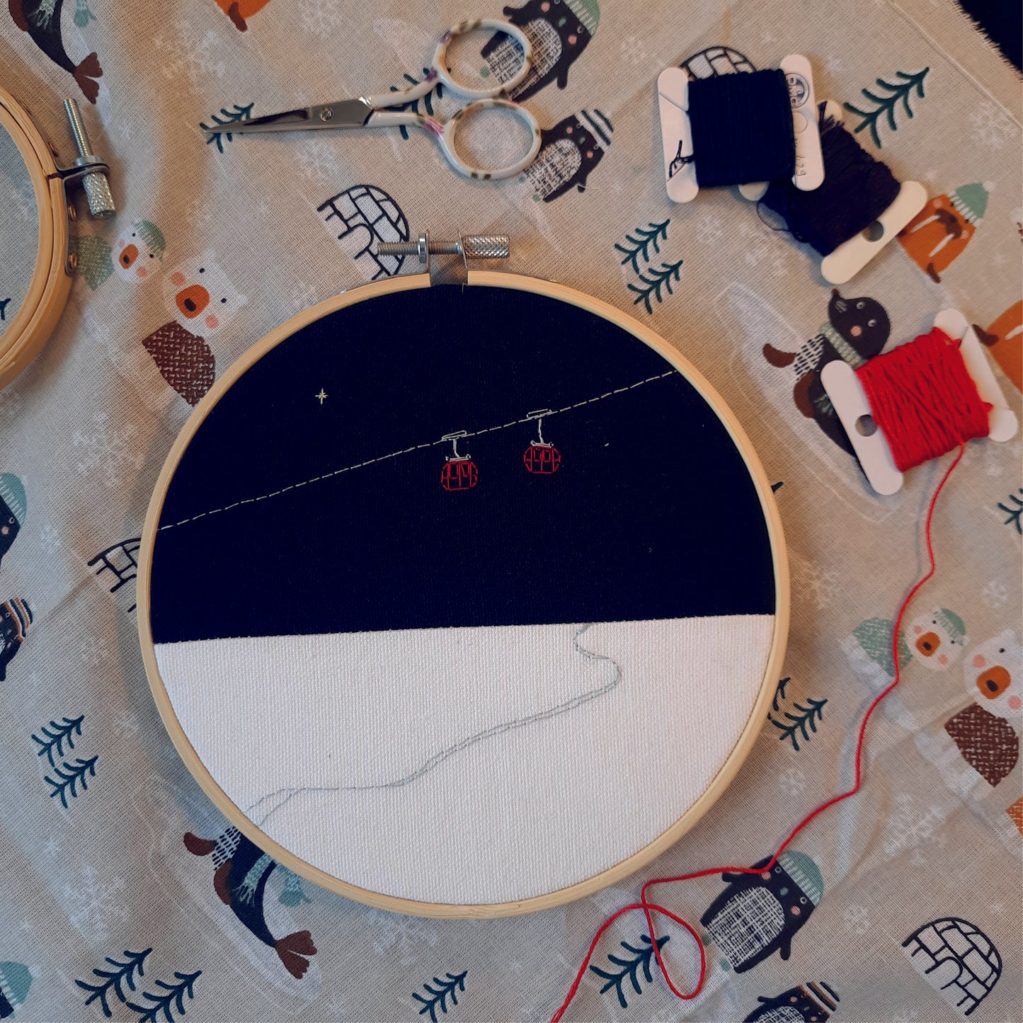 Large embroidery "Gondolas"