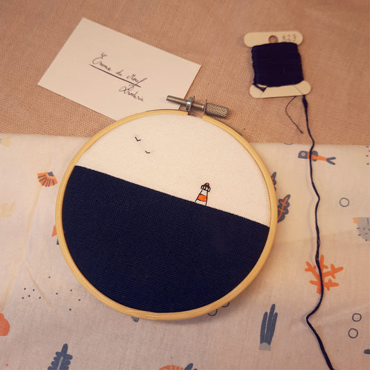 Small embroidery "Orange lighthouse"