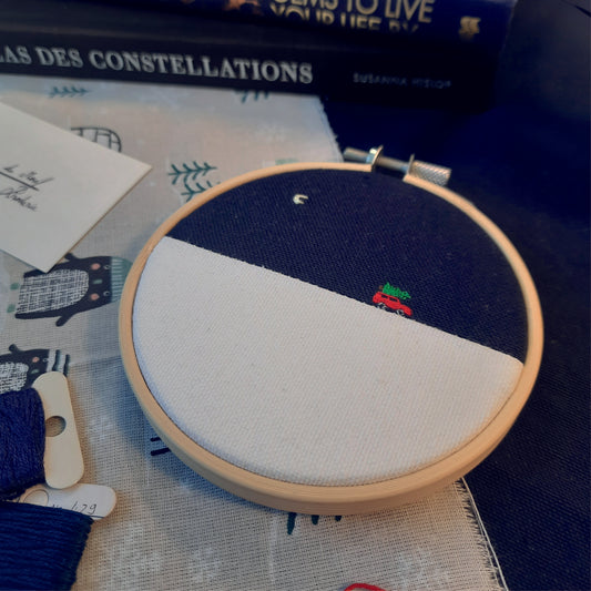 Petite broderie "Sapin sur le toit"