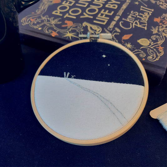 Small embroidery "Skis and poles"