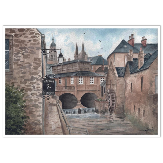 Reproduction d'une aquarelle de Bayeux