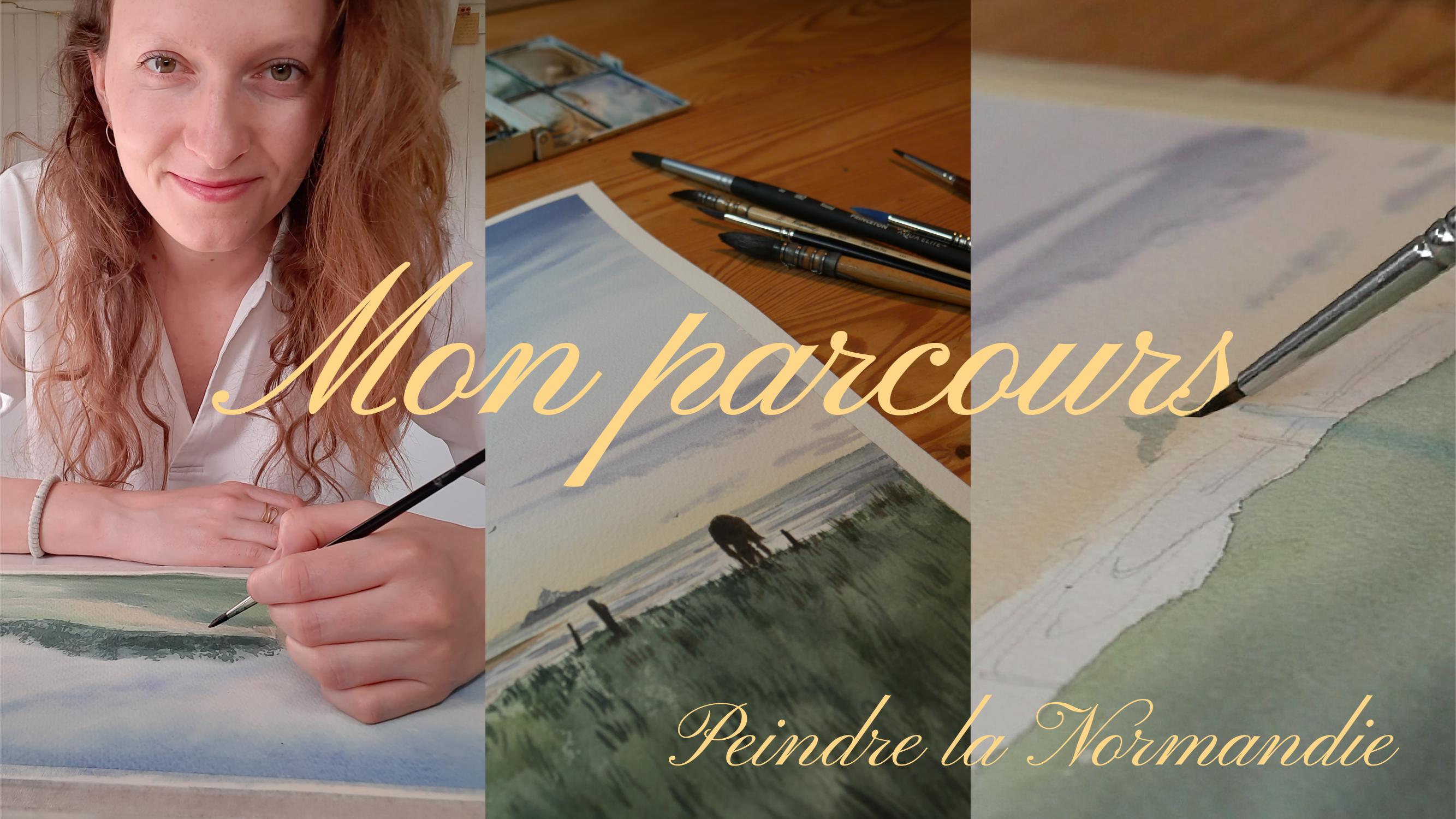 Charger la vidéo : Vidéo de mon parcours d&#39;artiste aquarelliste avec démonstration d&#39;une aquarelle de la baie du Mont-Saint-Michel.